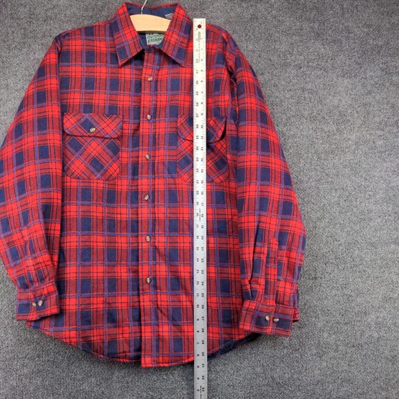 Outdoor Exchange Men's Flannel Shirt Jacket Shacket Multi Large Plaid Vintage - Picture 14 of 16